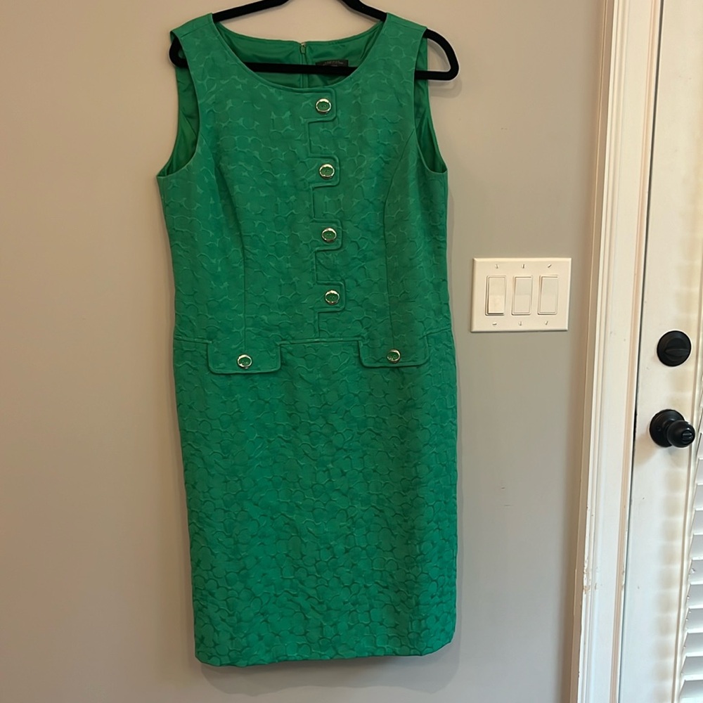 Tahari green sheath dress